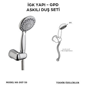 İgk Yapi - Gpd Dst50 Askili Duş Seti̇ (5 Fonksi̇yonlu Ø85)