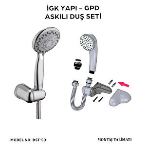 İgk Yapi - Gpd Dst50 Askili Duş Seti̇ (5 Fonksi̇yonlu Ø85)