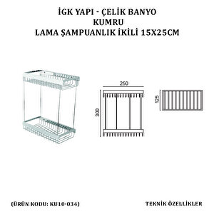 İgk Yapi - Çeli̇k Banyo Kumru Lama Şampuanlik İki̇li̇ 15x25 (ku10-034)