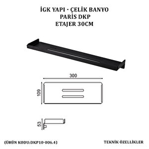 İgk Yapi - Çeli̇k Banyo Pari̇s Etajer 30cm (dkp10-006.4)