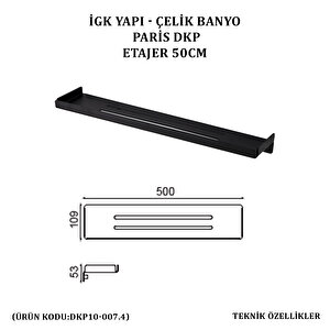 İgk Yapi - Çeli̇k Banyo Pari̇s Etajer 50cm (dkp10-007.4)