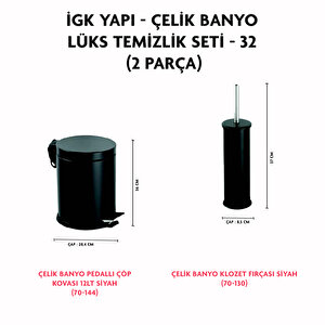 İgk Yapi - Çeli̇k Banyo Lüks Temi̇zli̇k Seti̇ - 32 (2 Parça)