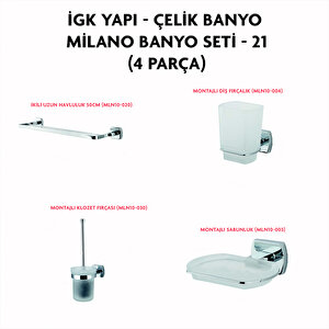 İgk Yapi - Çeli̇k Banyo Mi̇lano Banyo Seti̇ -21(4 Parça)