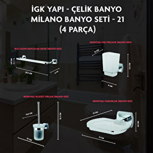 İgk Yapi - Çeli̇k Banyo Mi̇lano Banyo Seti̇ -21(4 Parça)