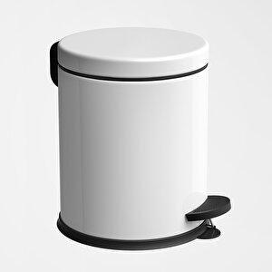 Beyaz Çöp Kovası Wc Fırça Set 2 Li Set 5 Lt