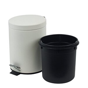Fevito Beyaz Çöp Kovası Wc Fırça Set 2 Li Set 5 Lt