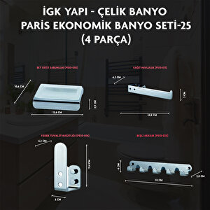 İgk Yapi - Çeli̇k Banyo Pari̇s Banyo Seti̇ -25(4 Parça)