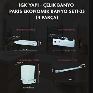 İgk Yapi - Çeli̇k Banyo Pari̇s Banyo Seti̇ -23(4 Parça)