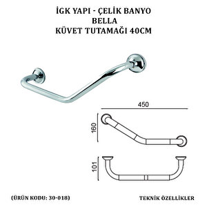 İgk Yapi - Çeli̇k Banyo Bella Küvet Tutamaği 40cm (30-018)