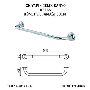 İgk Yapi - Çeli̇k Banyo Bella Küvet Tutamaği 50cm (30-009)