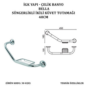 İgk Yapi - Çeli̇k Banyo Bella Süngerli̇kli̇ İki̇li̇ Küvet Tutamaği 40cm (30-020)