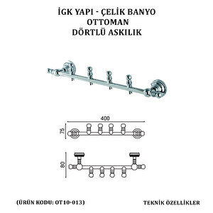 İgk Yapi - Çeli̇k Banyo Ottoman Üçlü Askilik (ot10-012)
