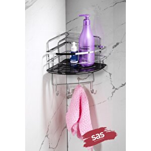 Yapışkanlı Ömür Boyu Paslanmaz Kristal Ayarlanabilir Raf Banyo Düzenleyici Şampuanlık Lk-01 Kskk