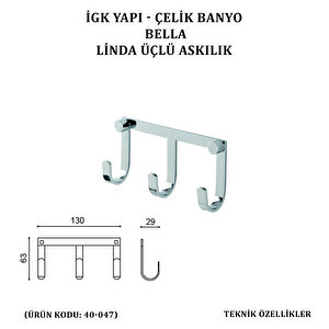 İgk Yapi - Çeli̇k Banyo Bella Li̇nda Üçlü Askilik (40-047)