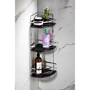 Yapışkanlı Ömür Boyu Paslanmaz Kristal Ayarlanabilir Raf Banyo Düzenleyici Şampuanlık Lk-03 Ks