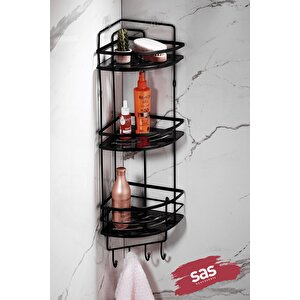 Yapışkanlı Ömür Boyu Paslanmaz Kristal Ayarlanabilir Raf Banyo Düzenleyici Şampuanlık Lk-03 Tel  Sssk