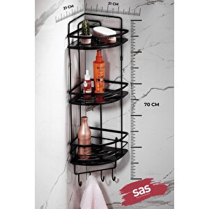 Yapışkanlı Ömür Boyu Paslanmaz Kristal Ayarlanabilir Raf Banyo Düzenleyici Şampuanlık Lk-03 Tel  Sssk