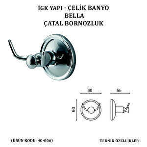 İgk Yapi - Çeli̇k Banyo Bella Çatal Bornozluk (40-006)