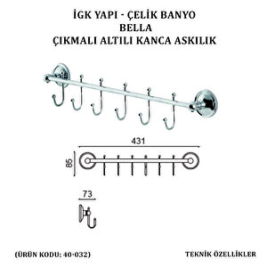İgk Yapi - Çeli̇k Banyo Bella Çikmali Kanca Altili Askilik (40-032)