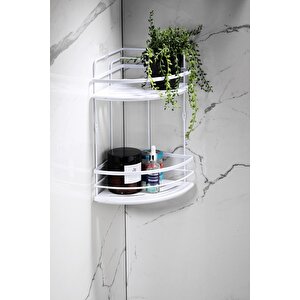 Yapışkanlı Ömür Boyu Paslanmaz Kristal Ayarlanabilir Raf Banyo Düzenleyici Şampuanlık Lk-02 Bb