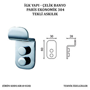 İgk Yapi - Çeli̇k Banyo Pari̇s Tekli̇ Askilik (ps10-001)