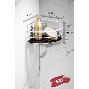 Yapışkanlı Ömür Boyu Paslanmaz Kristal Ayarlanabilir Raf Banyo Düzenleyici Şampuanlık Lk-01 Bs