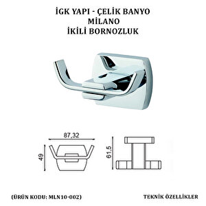 İgk Yapi - Çeli̇k Banyo Mi̇lano Bornozluk Çi̇ftli̇ (mln10-002)