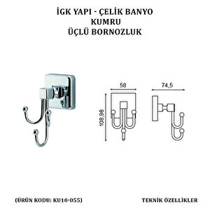 İgk Yapi - Çeli̇k Banyo Kumru Üçlü Bornozluk (ku10-055)