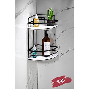 Yapışkanlı Ömür Boyu Paslanmaz Kristal Ayarlanabilir Raf Banyo Düzenleyici Şampuanlık Lk-02 Sb