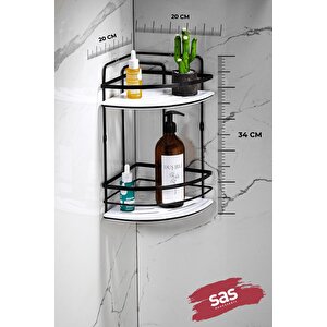 Yapışkanlı Ömür Boyu Paslanmaz Kristal Ayarlanabilir Raf Banyo Düzenleyici Şampuanlık Lk-02 Sb