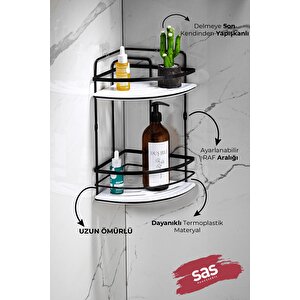Yapışkanlı Ömür Boyu Paslanmaz Kristal Ayarlanabilir Raf Banyo Düzenleyici Şampuanlık Lk-02 Sb