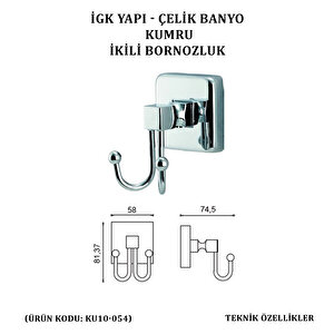 İgk Yapi - Çeli̇k Banyo Kumru İki̇li̇ Bornozluk (ku10-054)