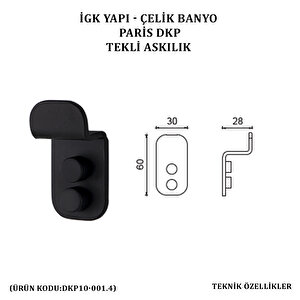 İgk Yapi - Çeli̇k Banyo Pari̇s Tekli̇ Askilik (dkp10-001.4)