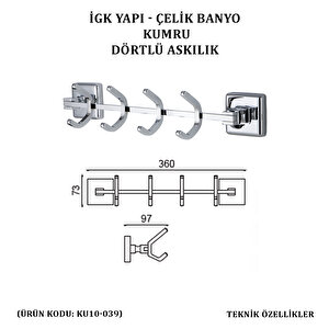 İgk Yapi - Çeli̇k Banyo Kumru Dörtlü Askilik (ku10-039)