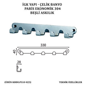 İgk Yapi - Çeli̇k Banyo Pari̇s Beşli̇ Askilik (ps10-025)