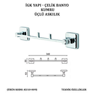 İgk Yapi - Çeli̇k Banyo Kumru Üçlü Askilik (ku10-009)