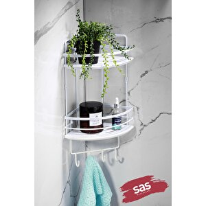 Yapışkanlı Ömür Boyu Paslanmaz Kristal Ayarlanabilir Raf Banyo Düzenleyici Şampuanlık Lk-02 Bbbk