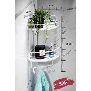 Yapışkanlı Ömür Boyu Paslanmaz Kristal Ayarlanabilir Raf Banyo Düzenleyici Şampuanlık Lk-02 Bbbk