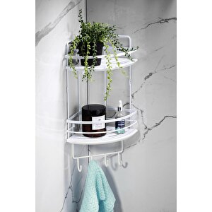 Yapışkanlı Ömür Boyu Paslanmaz Kristal Ayarlanabilir Raf Banyo Düzenleyici Şampuanlık Lk-02 Bbbk