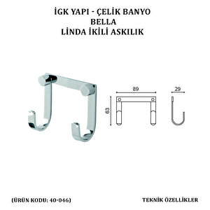 İgk Yapi - Çeli̇k Banyo Bella Li̇nda İki̇li̇ Askilik (40-046)