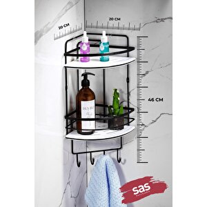 Yapışkanlı Ömür Boyu Paslanmaz Kristal Ayarlanabilir Raf Banyo Düzenleyici Şampuanlık Lk-02 Sbsk