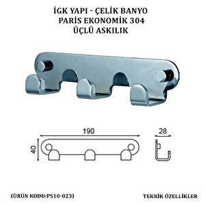 İgk Yapi - Çeli̇k Banyo Pari̇s Üçlü Askilik (ps10-023)