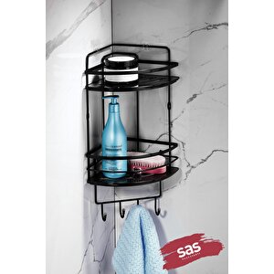 Yapışkanlı Ömür Boyu Paslanmaz Kristal Ayarlanabilir Raf Banyo Düzenleyici Şampuanlık Lk-02 Sssk