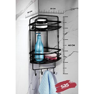 Yapışkanlı Ömür Boyu Paslanmaz Kristal Ayarlanabilir Raf Banyo Düzenleyici Şampuanlık Lk-02 Sssk