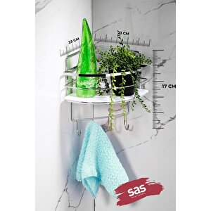 Yapışkanlı Ömür Boyu Paslanmaz Kristal Ayarlanabilir Raf Banyo Düzenleyici Şampuanlık Lk-01 Kbkk