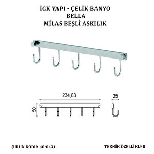 İgk Yapi - Çeli̇k Banyo Bella Mi̇las Beşli̇ Askilik (40-043)