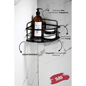 Yapışkanlı Ömür Boyu Paslanmaz Kristal Ayarlanabilir Raf Banyo Düzenleyici 2 Adet Şampuanlık Lk-01 Ss