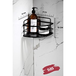 Yapışkanlı Ömür Boyu Paslanmaz Kristal Ayarlanabilir Raf Banyo Düzenleyici 2 Adet Şampuanlık Lk-01 Ss