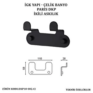 İgk Yapi - Çeli̇k Banyo Pari̇s İki̇li̇ Askilik (dkp10-002.4)