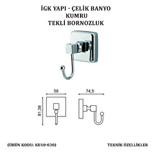 İgk Yapi - Çeli̇k Banyo Kumru Tekli̇ Bornozluk (ku10-053)